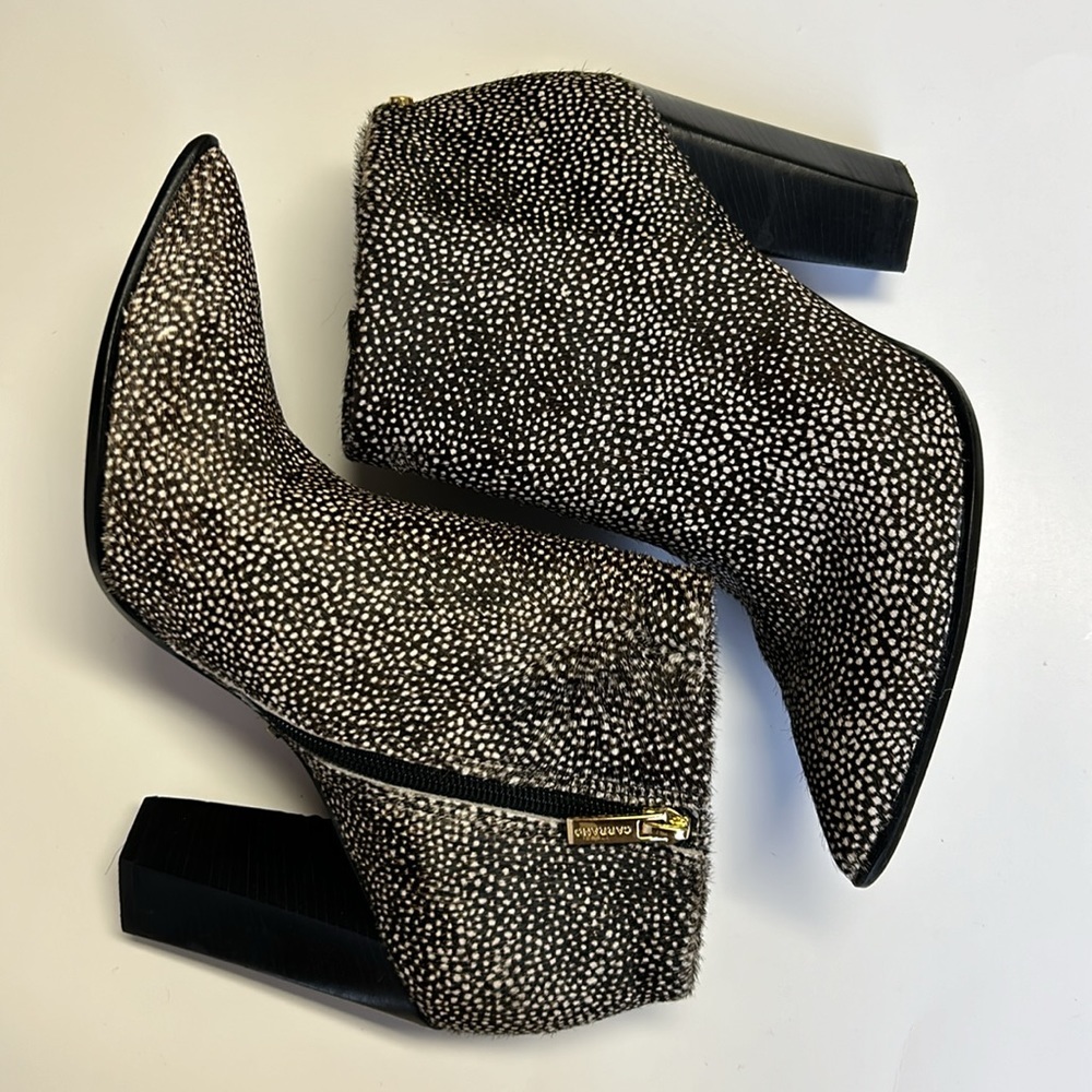 CARRANO Anthropologie | Pony Hair Ankle Booties Polka Dot Black/Beige Women’s 10 - Picture 16 of 16
